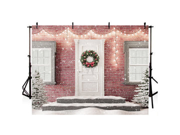 Christmas Tree And Wreath Decored Door Backdrop IBD-246952